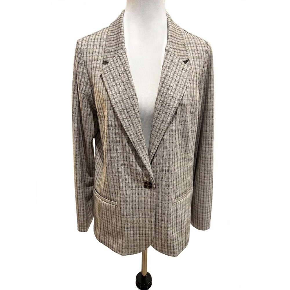 Liverpool Los Angeles Plaid Boyfriend Jacket Relaxed Fit US L/XL Classic Plaid